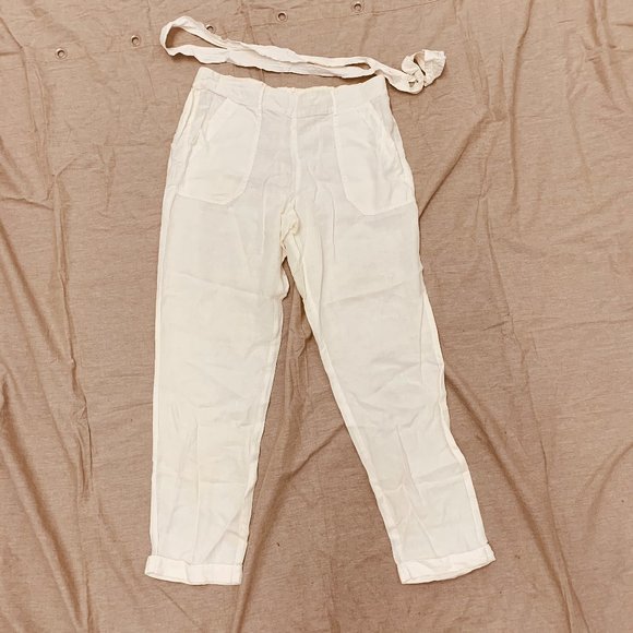 THREEDOTS WHITE LINEN PANTS M - Picture 4 of 7